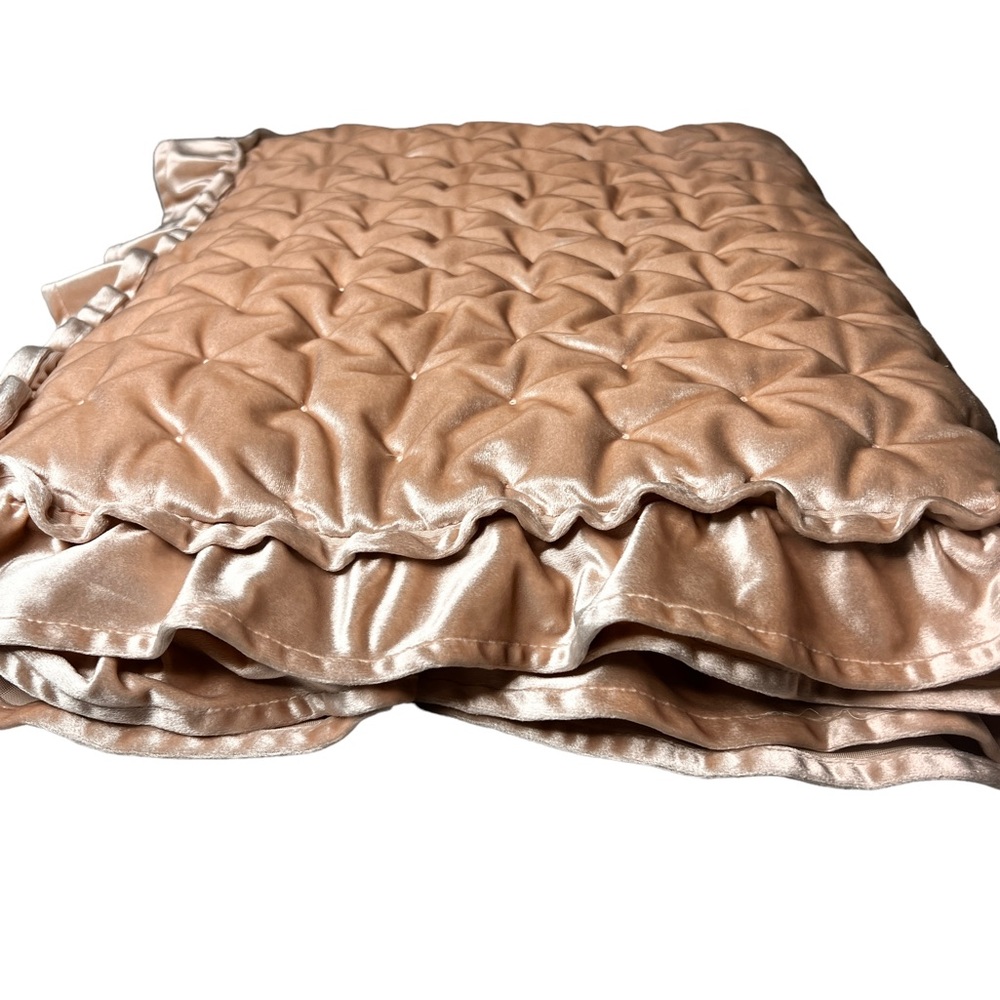 Levtex Baby Heritage Large Pink Blush Velvet Quilted Blanket